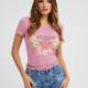 Guess Γυναικεία κοντομάνικη μπλούζα Triangle Flowers Tee